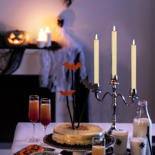 Velas puntiagudas para ventanas de salón con luz led cálida a pilas 2