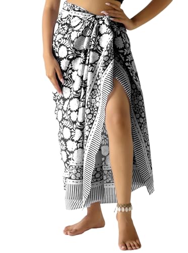 THE ART BOX Paréo 100% Coton pour Femme, imprimé Main