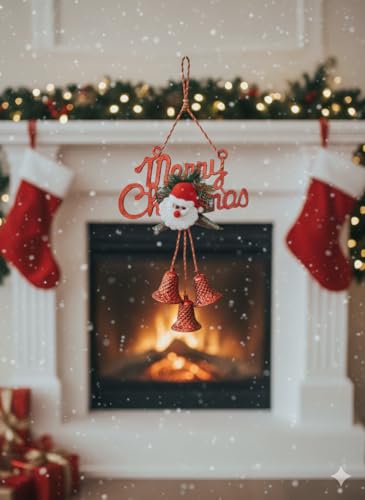 Image of Hanging Bell Decor Christmas Decoration | Items for Home & Office | Festive Hangings, Ornaments | PoPo Toys | Red
