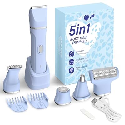 KINGTEE 5-in-1 Electric Bikini Trimmer for Wome...