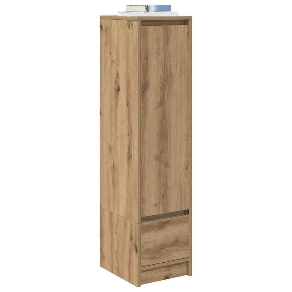 Fengshui Highboard Artisan dąb 29,5 x 34 x 119,5 cm materiał drewnopochodny