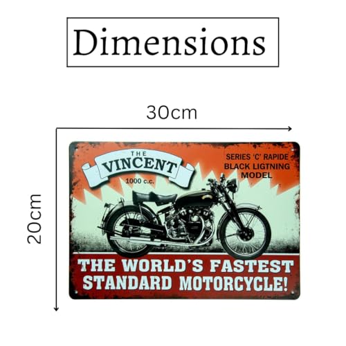 Image of Eazywagon Decorative Retro Metal Signs Wall Plate - 12x8 Inch (The Vincet) | Weatherproof Vintage Metal Sign Plate for Cafe, Home, Bar, Garage | Decorative Wall Hanging Sign Board