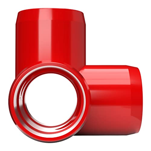 FORMUFIT 3/4" 4-Way PVC Tee Furniture Grade Fitting in Red, 1.050" Actual ID, (Pack of 8), Made in USA, UV-Resistant, Impact-Proof, Quickly Construct Tiered Structures with PVC Pipe - F0344WT-RD-8 - Thumbnail 7