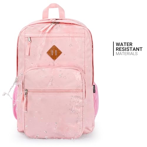 ZORFIN 26L Backpack for School, College, and Travel: Water Resistant Bookbag with 8 Compartments - Pink - Thumbnail 7