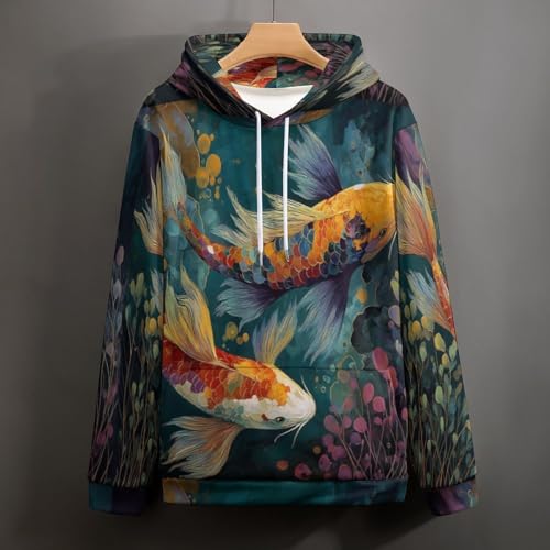 Pull vêtements imprimé poissons koi style chic et moderne - 3