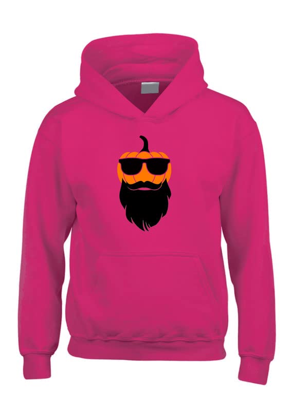 Sweat Citrouille avec barbe Edward Sinclair : capuche d'Halloween douce et chaude fuchsia M