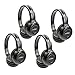Four Pack of Two Channel Folding Adjustable Universal Rear Entertainment System Infrared Headphones With Four Additional 48" 3.5mm Auxiliary Cords Wireless IR DVD Player Head Phones for in Car TV Video Audio Listening With Superior Sound Quality