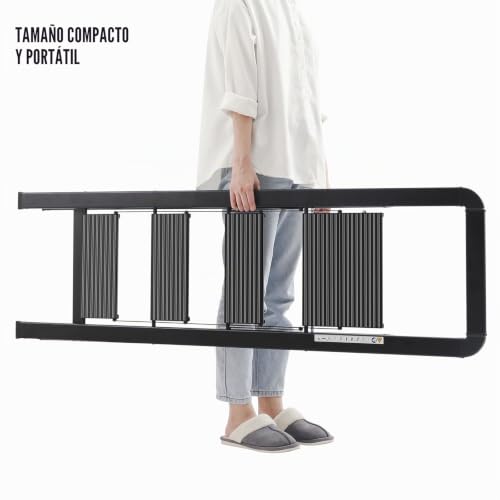 Escalera de aluminio KINGRACK con mecanismo antiplegado y acabado negro mate 6
