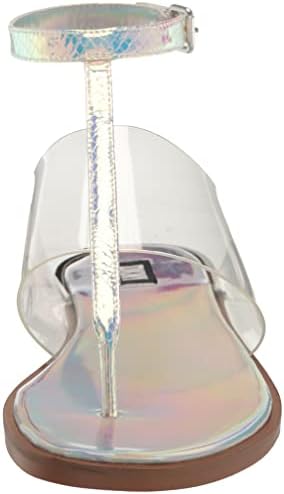 DKNY Women's Ava Flat Thong Sandal, SIL IRID, 8.5 | Image 1