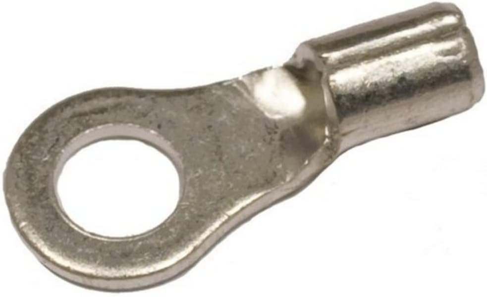 High Temperature Ring Terminals – 12-10 Wire Size - #10 Stud Size – Nickel-Plated Steel – for HVAC, Industrial Kilns, Electric Space Heaters, Commercial Ovens, Fryers – 200-Pack