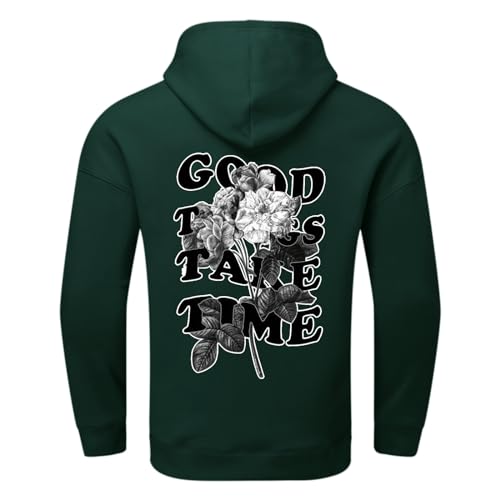 Oversized Hoodies for Men Rose Graphic Pullover Tops Flower Letter Print Sweatshirts Aesthetic Loose Fit Sweaters2