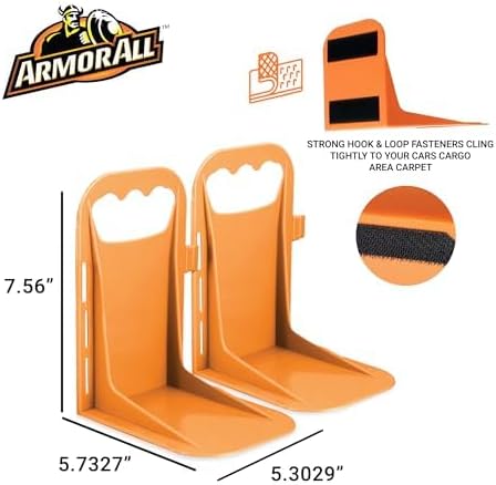 Miniatura 7 de Armor All Bloques de carga para maletero, paquete de 4 divisores de carga, bloques organizadores de maletero de gancho y bucle para mantener la