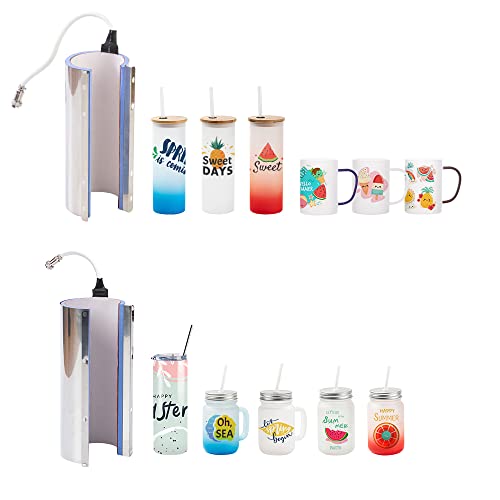 2 In 1 Pink Tumbler Heat Press Machine For 12 Oz 17 Oz 20 Oz 30 Oz Glass Stainless Steel Sublimation Skinny Straight Tumbler Mug Bottle Sublifun #TOP2