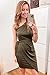 PRETTYGARDEN Women's Fashion One Shoulder Ruched Bodycon Fitted Cocktail Party Mini Dress (Army Green,Small)