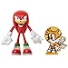 SONIC The Hedgehog - Jakks Knuckles Action 400534 Wave 1 - Figura de 10 cm con Disco de Cola Giratorio, tamaño Mediano, Color Rojo