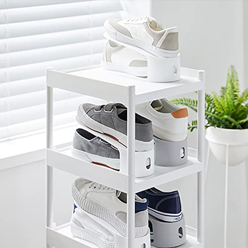 Carrotez Shoe Slots Organizer 3 Pack - [Litem] Space Saving Shoe Organizer Rack For Closet - Easy Shoe Stacker, 9.84'' X 3.89'' X 4.26'' (Cool Grey, 3 Pack) #TOP4