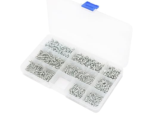 LBY 900pcs M2.3 M2.6 M3 Pan Head Self-Tapping Sheetmetal Screw Assortment Kit, Carbon Steel, Zinc-Plated - Thumbnail 5