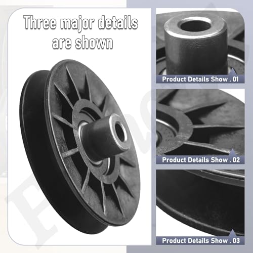 2Pack 532194326 194326 V-Groove Idler Pulley Compatible with Craftsman Husqvarna AYP YT3000 YET4000 4500 GT6000 YTH21K46 Lawn Mower, including 2 screws