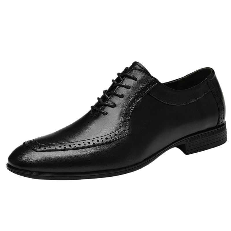 Men Oxford Classic Business Dress Shoes Leather Pointed Toe Office Loafers Tuxedo Comfortable Lace Up Formal Wedding Party