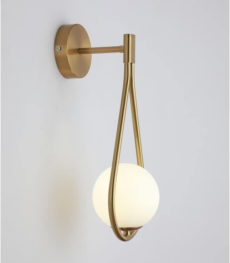 HXYSXHJUO Wall Light Fixture, G9 Socket Hardwired Lamp, Drop-Shaped Glass Metal Sconce for Bedroom, Living Room, Hallway, Study, Dining Room