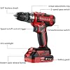 Power Drill Cordless: DEKO PRO Cordless Drill 20V Electric Power Drills Set Tool for Women with Battery and Charger 20 Volt Drills Driver Kit Red
