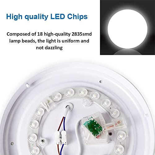 Led-plafondlamp, koel wit, badkamerlamp, waterdicht IP44, 20W 2000 lumen, ideaal voor slaapkamer, keuken, woonkamer, hal, balkon, Ø24CM stralingshoek 180° - Afbeelding 5