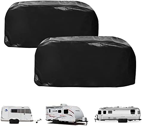 2pcs RV Dual Axle Wheel Cover-Heavy Duty Waterproof Double Tire Cover RV Tire Dual Wheel Cover-Cold & Sun Protection for RVs Campers Dual Axle Trailers Tires from 30" to 32" Dia.