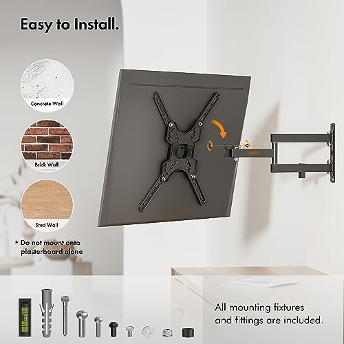 VonHaus TV Wall Bracket for 17-56" Screens, Articulating TV Bracket w/Spirit Level, Wall Mount with Tilt & Swivel, 35kg Capacity, Max VESA: 400x400mm