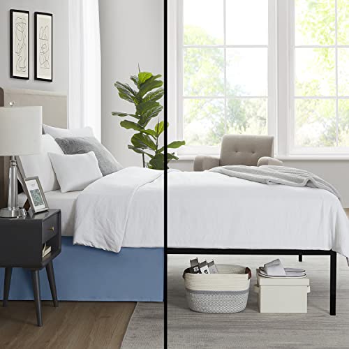 Image of Nestl Blue Heaven Bed Skirt Cal King Size - Cal King Bed Skirt 14 Inch Drop - Brushed Microfiber Bed Skirts - Hotel Quality Pleated Bed Skirt - Shrinkage & Fade Resistant