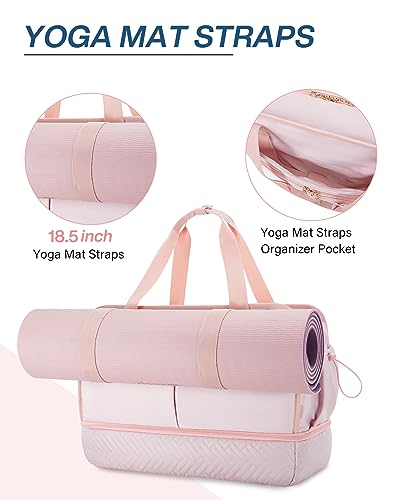 BAGSMART Women's 40L Weekender Travel Duffel Gym Bag with Shoe Compartment, Carry on Overnight Bag2