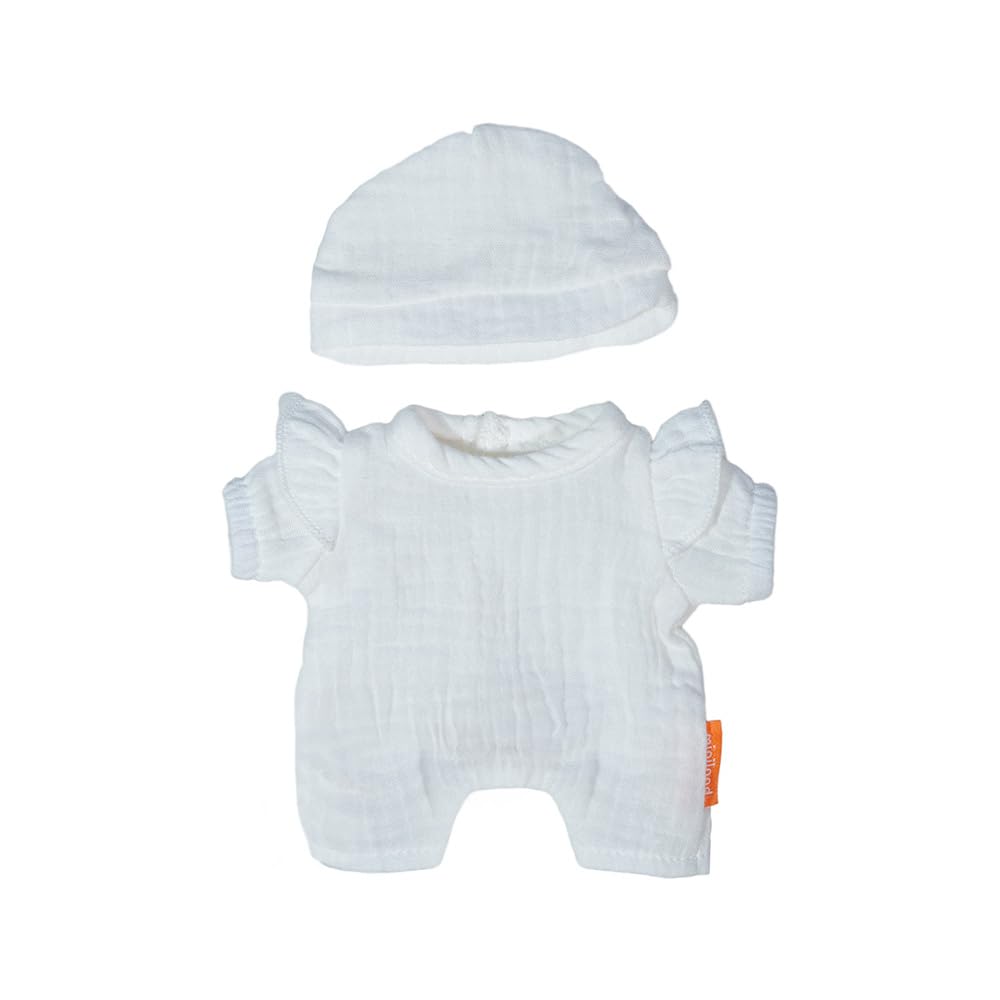 Miniland - Clothes for 21 cm Doll, Clothing Accessory for Dolls, Pajamas with Hat (White)