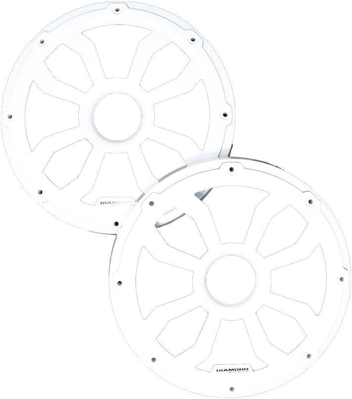 Diamond Audio HXM8FWW - 8" Flush Mount Speaker Grills, Pair (White)