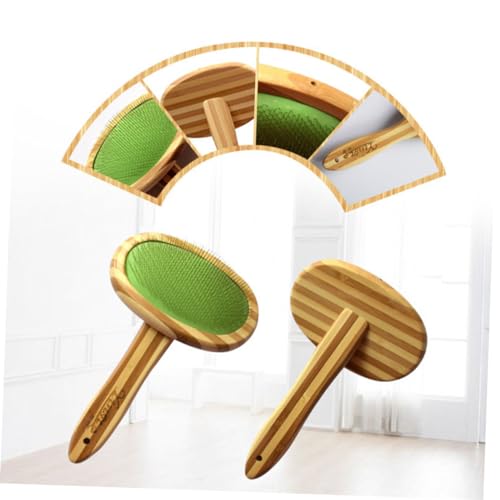 Hohopeti Pente De De Cachorro Bambu Madeira Escova Animal De Estimação