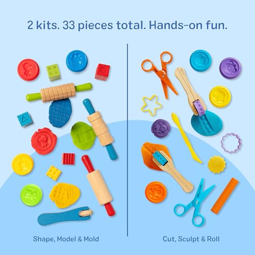 Melissa & Doug Modeling Dough & Sculpting Tools Bundle | 2 Craft Sets, 8 Tubs Modeling Dough, Wooden Stamps, Rollers, Sculpting Tools, Arts & Crafts, Preschool Toys for Kids, Ages 3+ - image 4