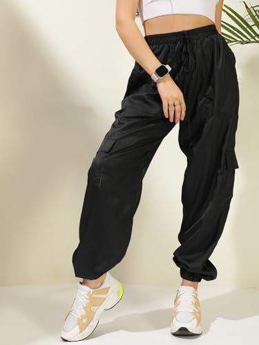 Image of KOTTY Women's High Rise Relaxed || Straight || Joggers Fit Cargo's for Pants || Trousers