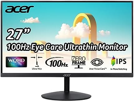 Acer 27in QHD 2560x1440 IPS 100Hz Office Monitor SB272U Ebiip
