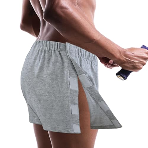 PENINSULA LOVE Post Surgery Tear Away Shorts Men Adaptive Cotton Briefs for Hip Knee Surgery Recovery and Stroke Paralysis