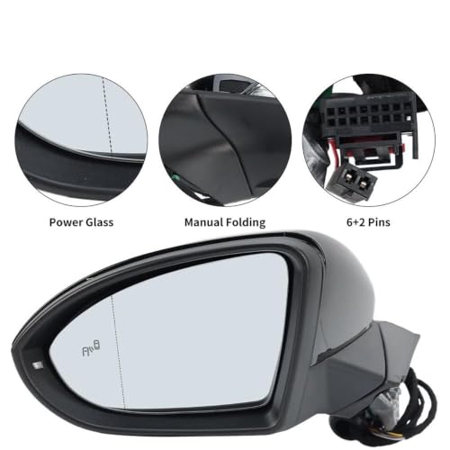 Rétroviseur Golf MK7 version US droit 8 broches avec miroir angle mort chauffant