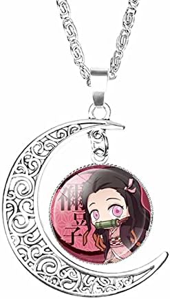 DEZHAN Demon Slaye Necklace, Metal Anime Cartoon Tanjirou Nezuko Torque for Girls Women and Men (1)