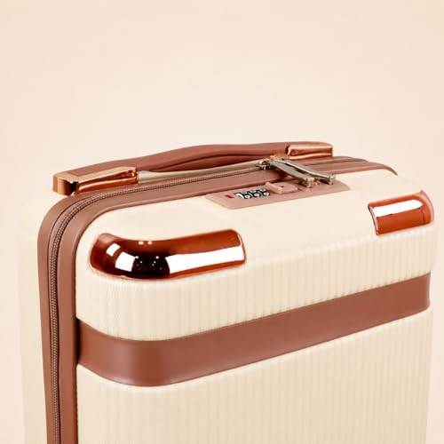 Image of YAGZON Makeup Case Suitcase, Mini Bag, Mini Hard Shell Travel Luggage, Women Portable Water Proof Carrying Suitcase, Organizer Bag, Small Hard Shell Cosmetic Lugge Bag (Off White)