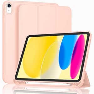 Case for iPad (A16) 11 Inch 2025/iPad 10th Generation 10.9 Inch 2022, Slim Trifold Stand Protective Cover with Pencil Holder and Soft TPU Back,Support Auto Sleep/Wake (Bisque)