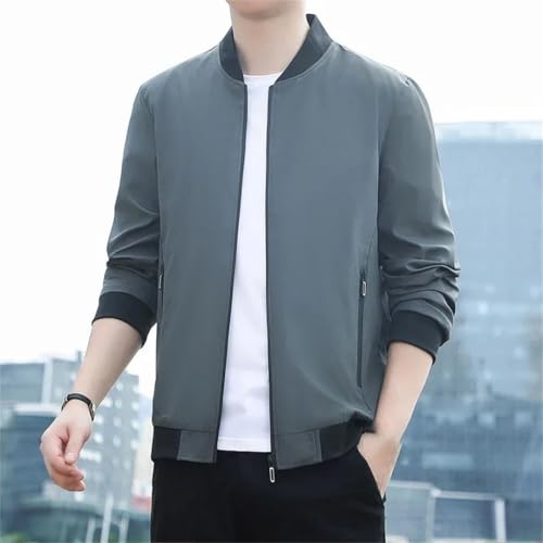 Men Business Casual Spring Blazer Stand Collar Professional Work Office Jacket Solid Color3