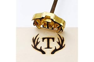 Custom Brand: Reliable Leather Branding Iron Stamp with Handle (Antlers Design Stamp)