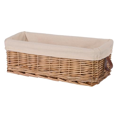 Narrow Space-save Wicker Storage Basket Bathroom Toilet Roll Basket Gift Hamper Bathroom Hallway Kitchen Storage Gift Basket (Brown)