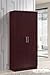 HODEDAH IMPORT Hodedah 2 Door Wardrobe with Adjustable/Removable Shelves & Hanging Rod, Mahogany