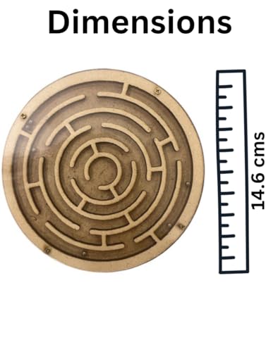 Image of Mukesh 6'' inches Wooden Labyrinth Maze Puzzle Toy| Perfect Indoor Board Game in a Maze Puzzle Toys- Mind Games, Brain Teaser for Growing Child & Young Adults | Premium Gift | 5+ yrs (BIS Approved)