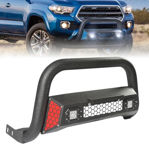 PARTREE Bull Bar Fit for Toyota Tacoma 3rd gen 2016 2017 2018 2019 2020 2021 2022 2023 with LED