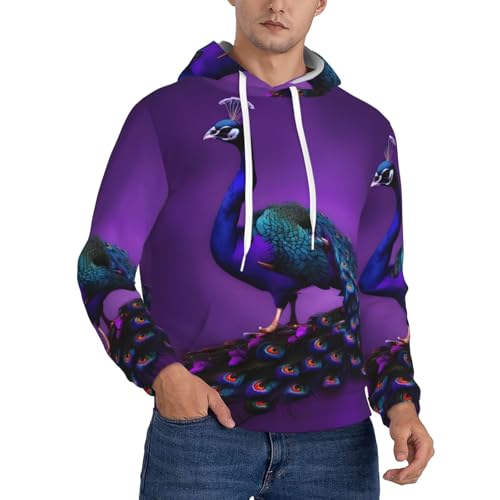 Sweat à capuche homme imprimé paon violet chaud - Vêtement d'extérieur de gym