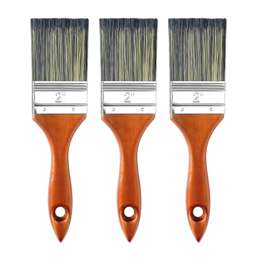 Great Andrew Paint Brushes 2 Inch, Wood Handle, 3 Pack