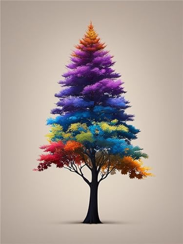 Broderie diamant point de croix cristal et diamond painting enfant et adulte arbre coloré
